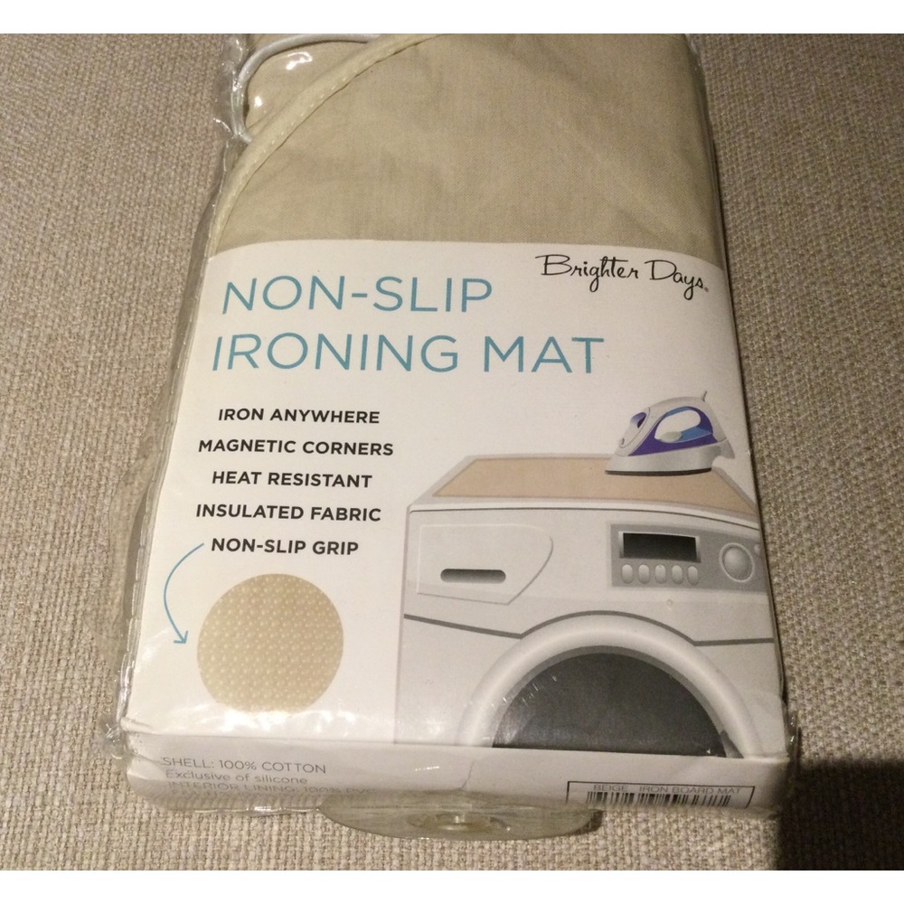 Non slip ironing mat beige/khaki